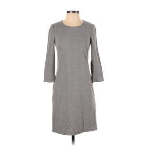 Peserico Gray Rayon Spandex Blend LS Career Wear Dress Size 38 US 2